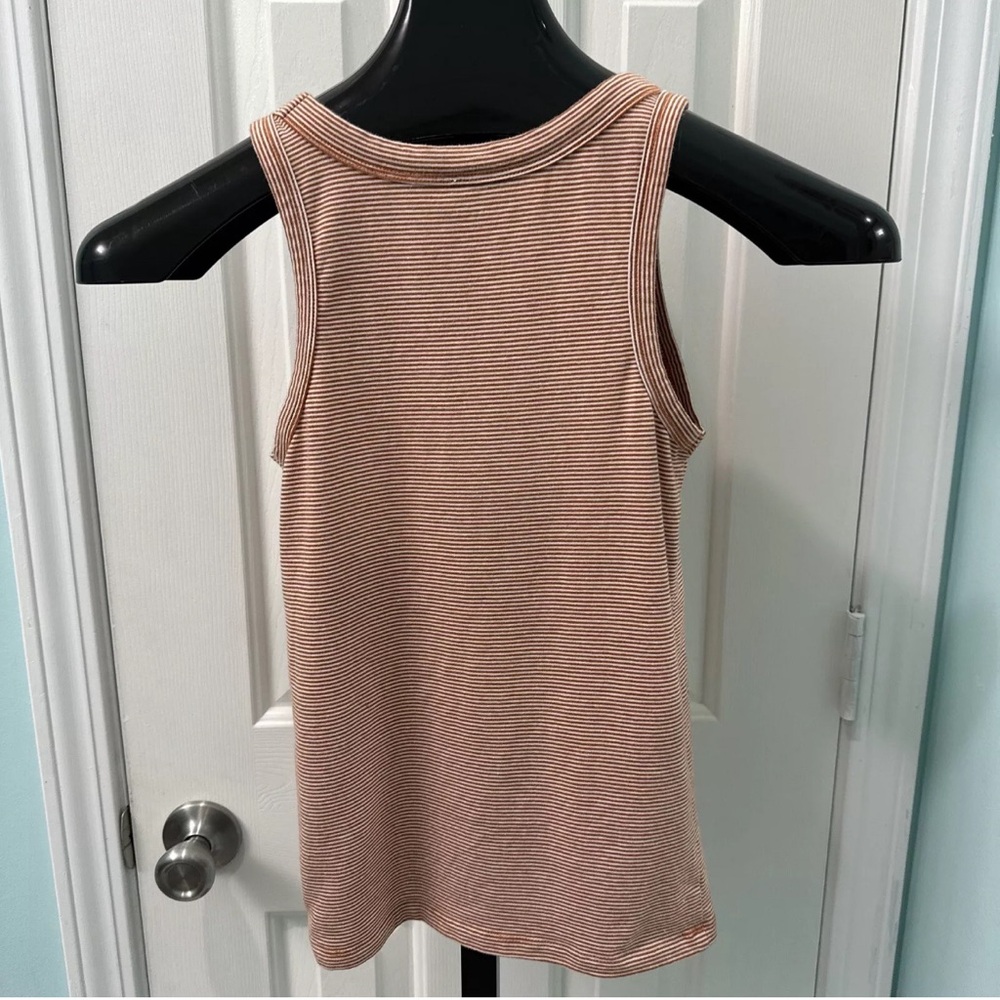 American Eagle Women’s Size Small Orange White Striped Sleeveless Tank Top